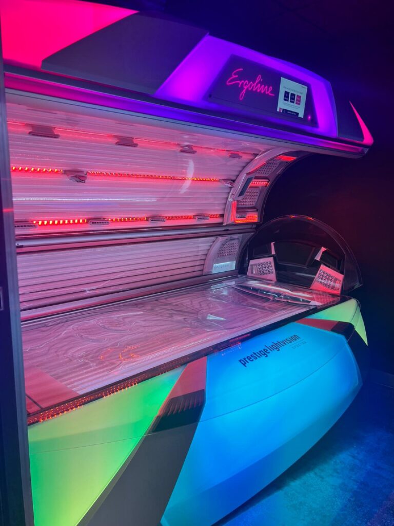 Image of a sunbed in one of Indigo Sun's salons.