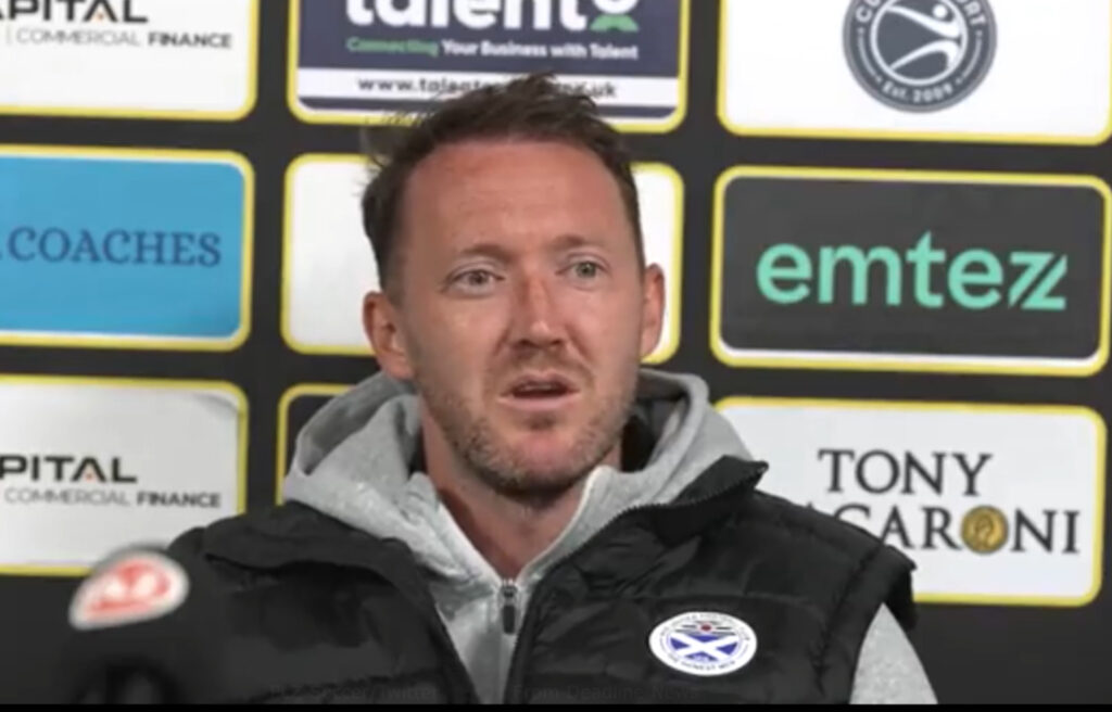 Aiden McGeady speaks to the media after the Livingston v Ayr Utd League Cup match