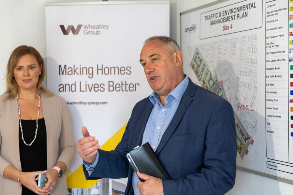 Housing Minister Paul McLennan and Wheatley Group Director of Development and Regeneration Lindsay Lauder
