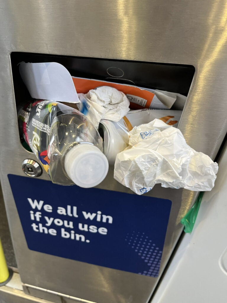 Litter left on a Scotrail service