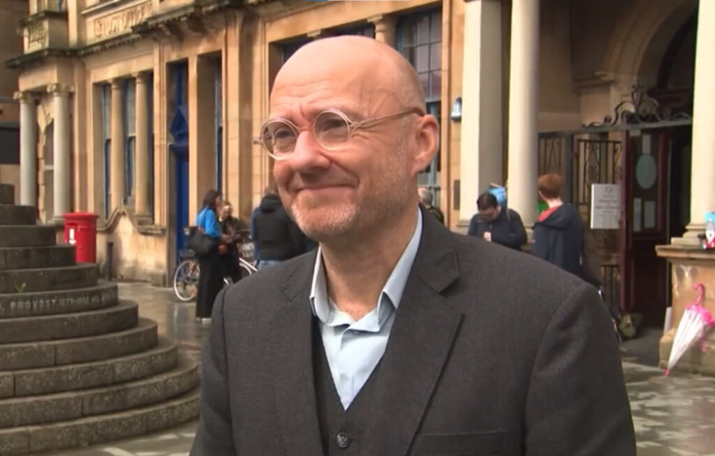 Scottish Greens leader Patrick Harvie during BBC News Scotland interview.