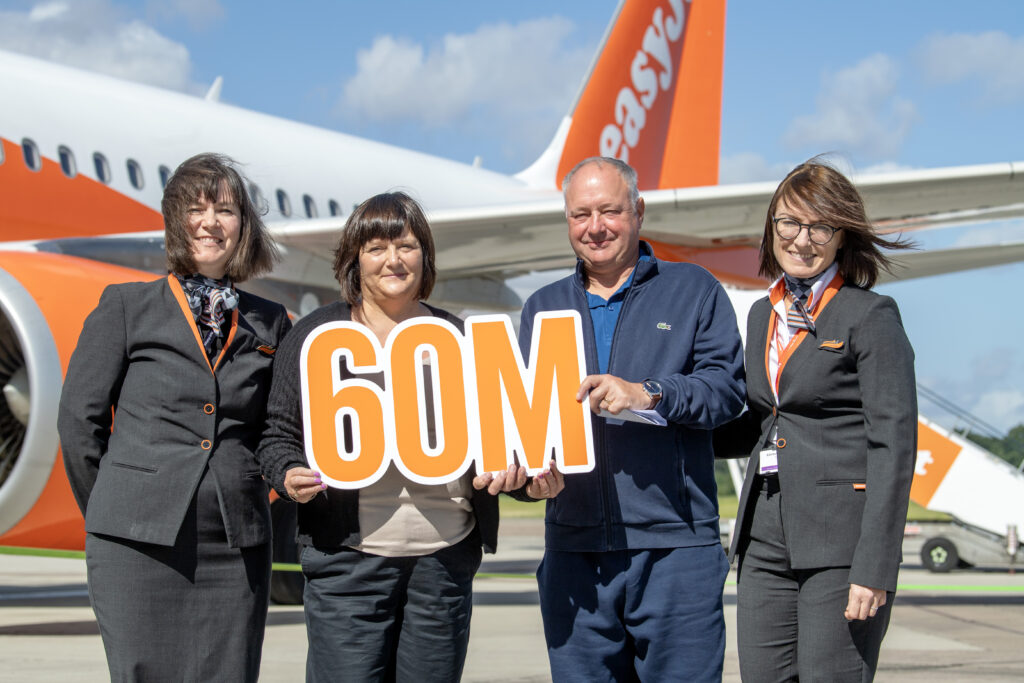 Mr and Mrs Wilson celebrate easyJet 60m passenger milestone.