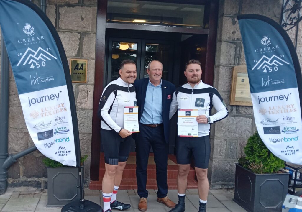 Members of the fundraising challenge set up by HIT Scotland and Crerar Hotels