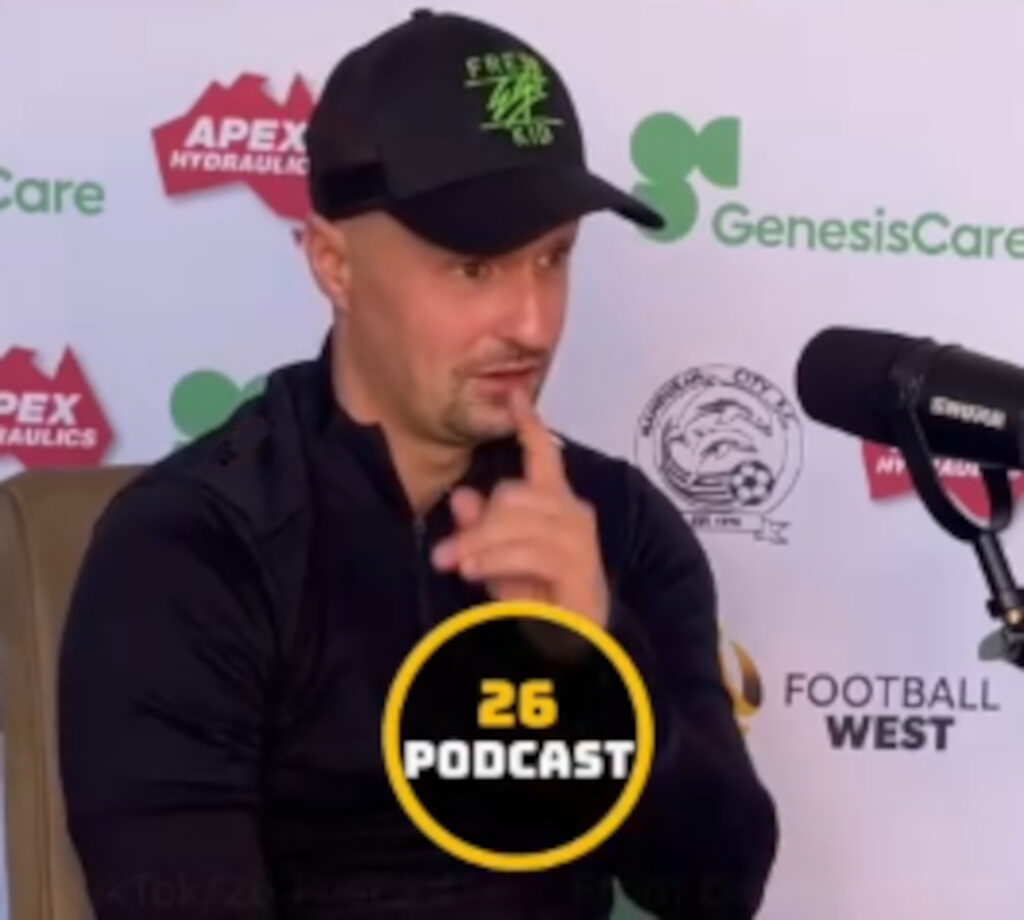 Leigh Griffiths sat in a podcast studio