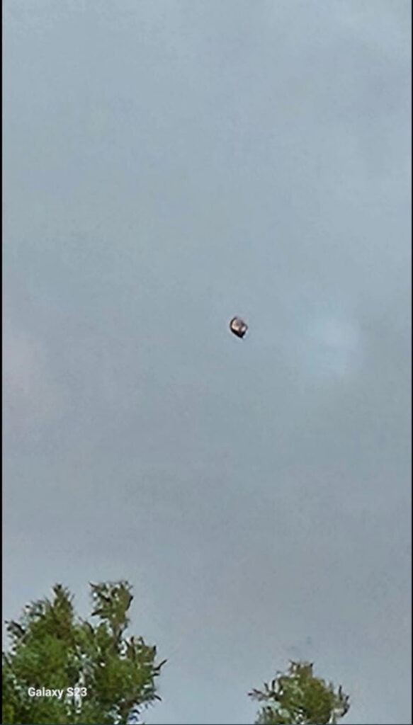 UFO hovering in sky