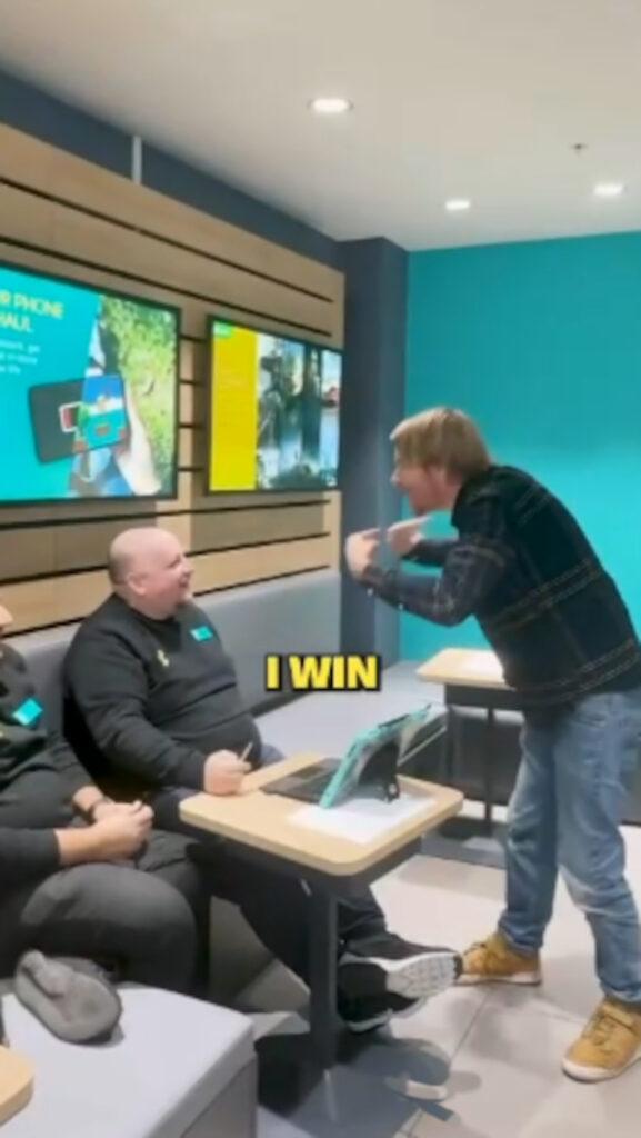 Bobby travelled to an EE phone shop to confront his troll