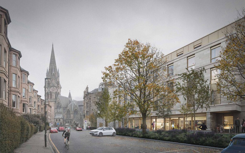 CGI of the proposed housing development on Gillespie Crescent, Edinburgh.