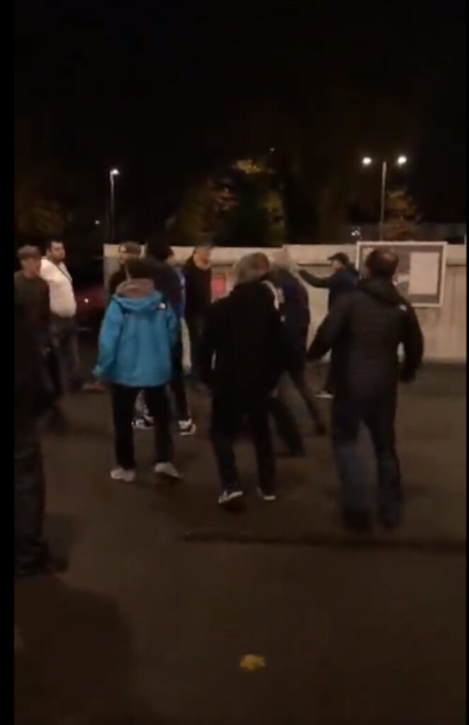 The mass brawl happened following Slough's 2-1 victory on Saturday.