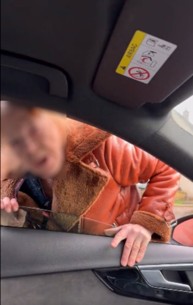 Shocking video shows woman brand motorist a 'stupid little pimp'