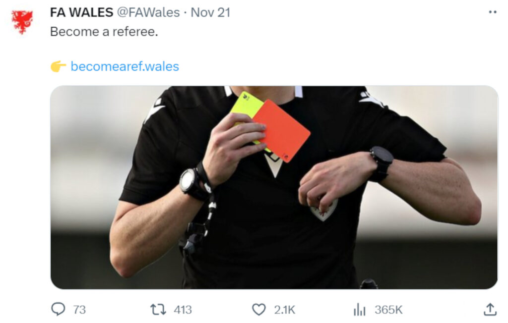 The Welsh FA tweet