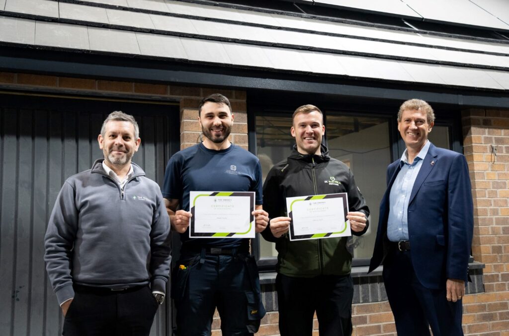 Some of the first graduates of The Energy Academy's Solar PV and Battery Course.