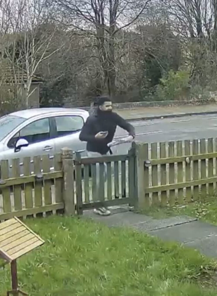 The driver throwing the parcel.