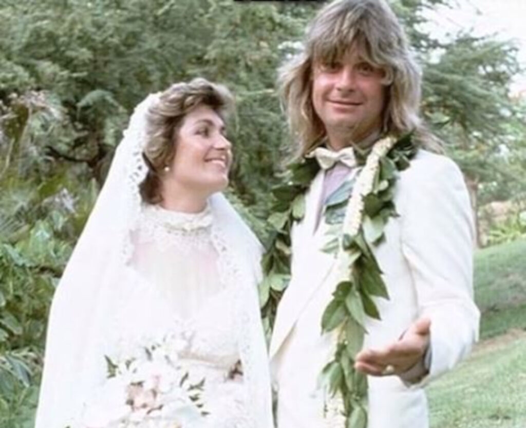 Sharon and Ozzy Osbourne on their wedding day.