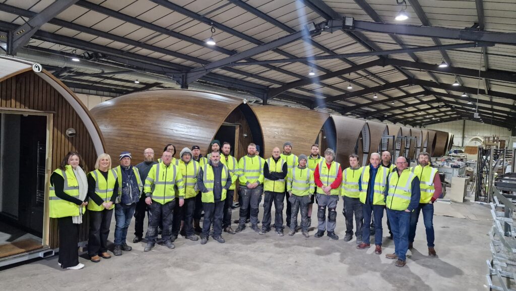 Armadilla factory workers gather for a photo at new Dalkeith location.