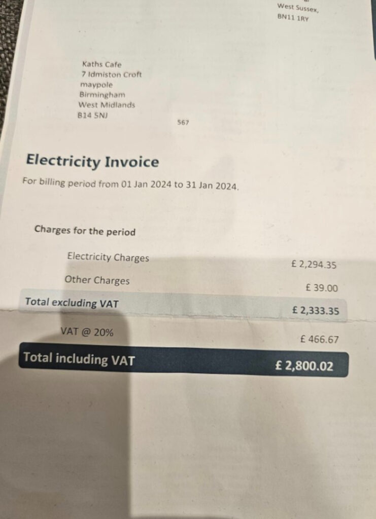 Kath's electricity bill