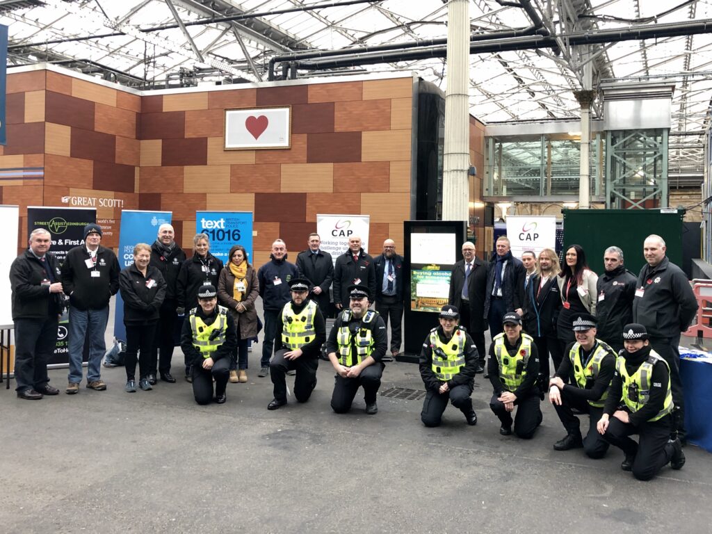 Police and members of local CAP initiative in Edinburgh November 2019.