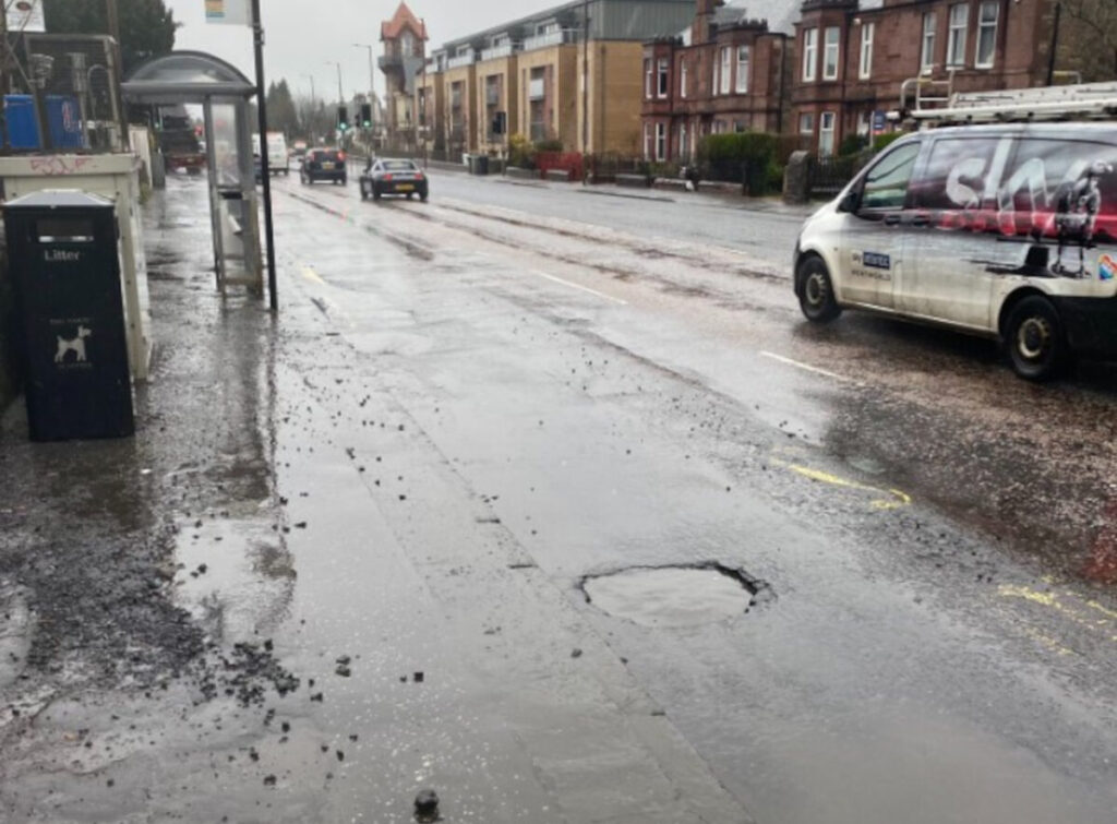 The pothole on Queensferry Road