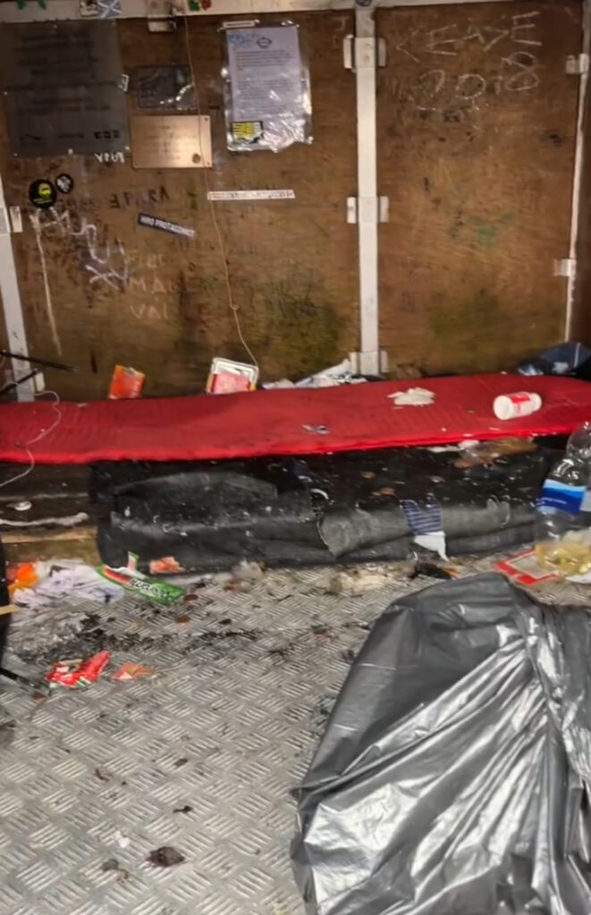Scots on social media were left disgusted by the mess made in the shelter.