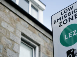 One of the new signs signifying to drovers that they are entering the LEZ zone (Image supplied on release by Aberdeen City Council)